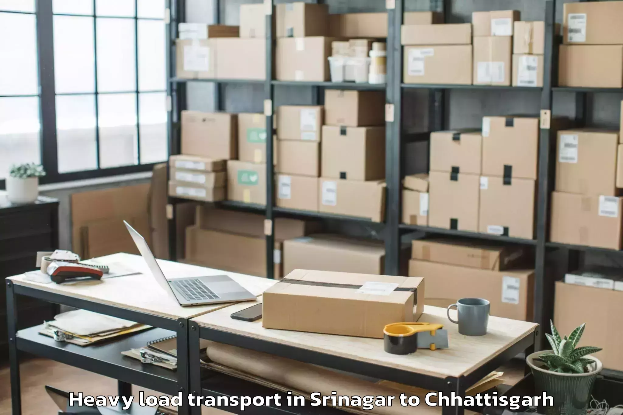 Hassle-Free Srinagar to Raigarh Chhattisgarh Heavy Load Transport